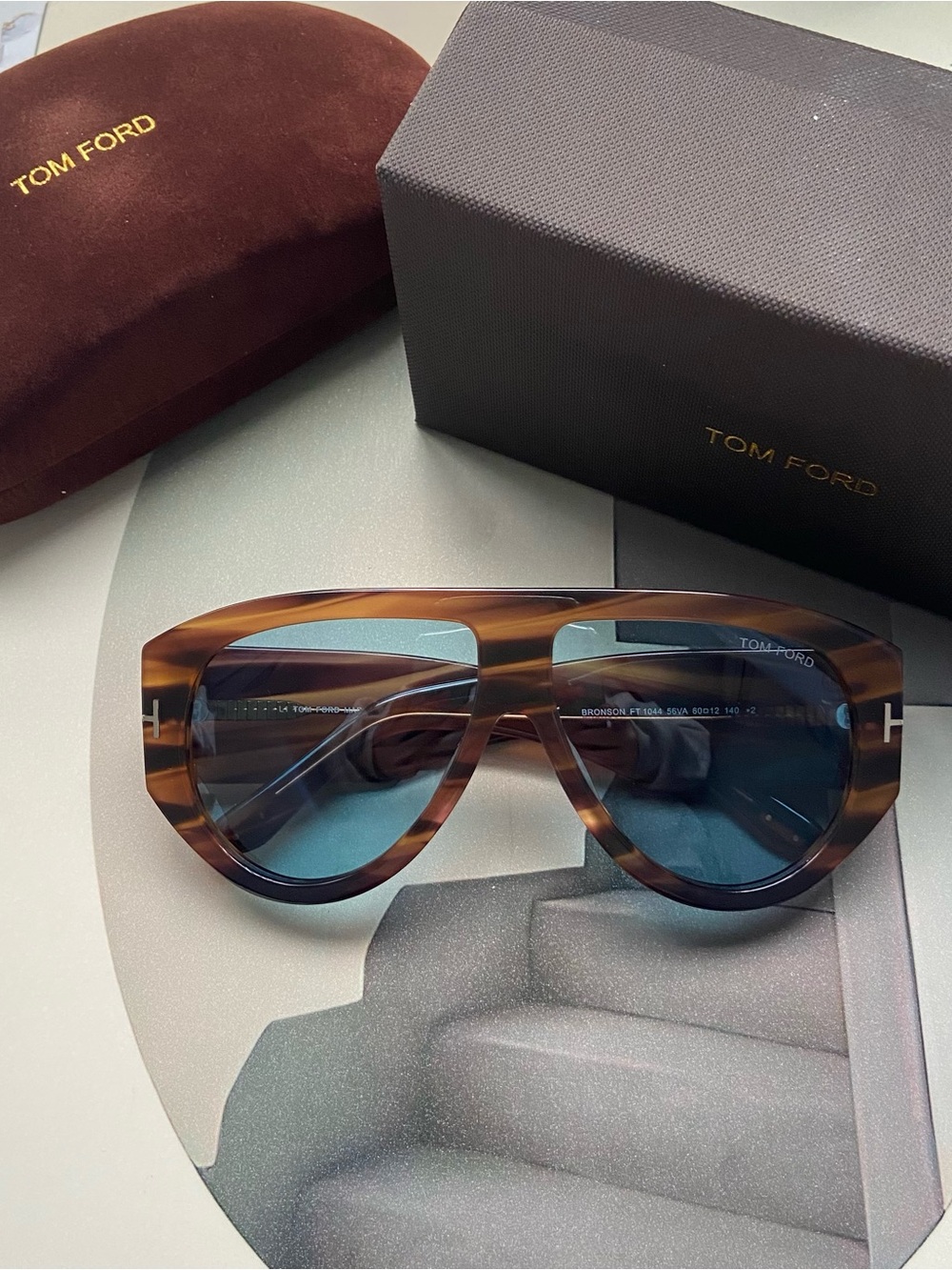 Tom Ford Tortoiseshell Frame with Blue Lenses Women’s Sunglasses